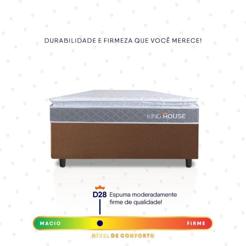 Cama Box Durban Espuma D28 Solteiro 88x188 Marrom King House