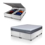 Cama Box Baú Argel Espuma D33 King 193x203 Branco King House