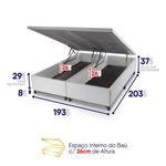 Cama Box Baú Argel Espuma D33 King 193x203 Branco King House