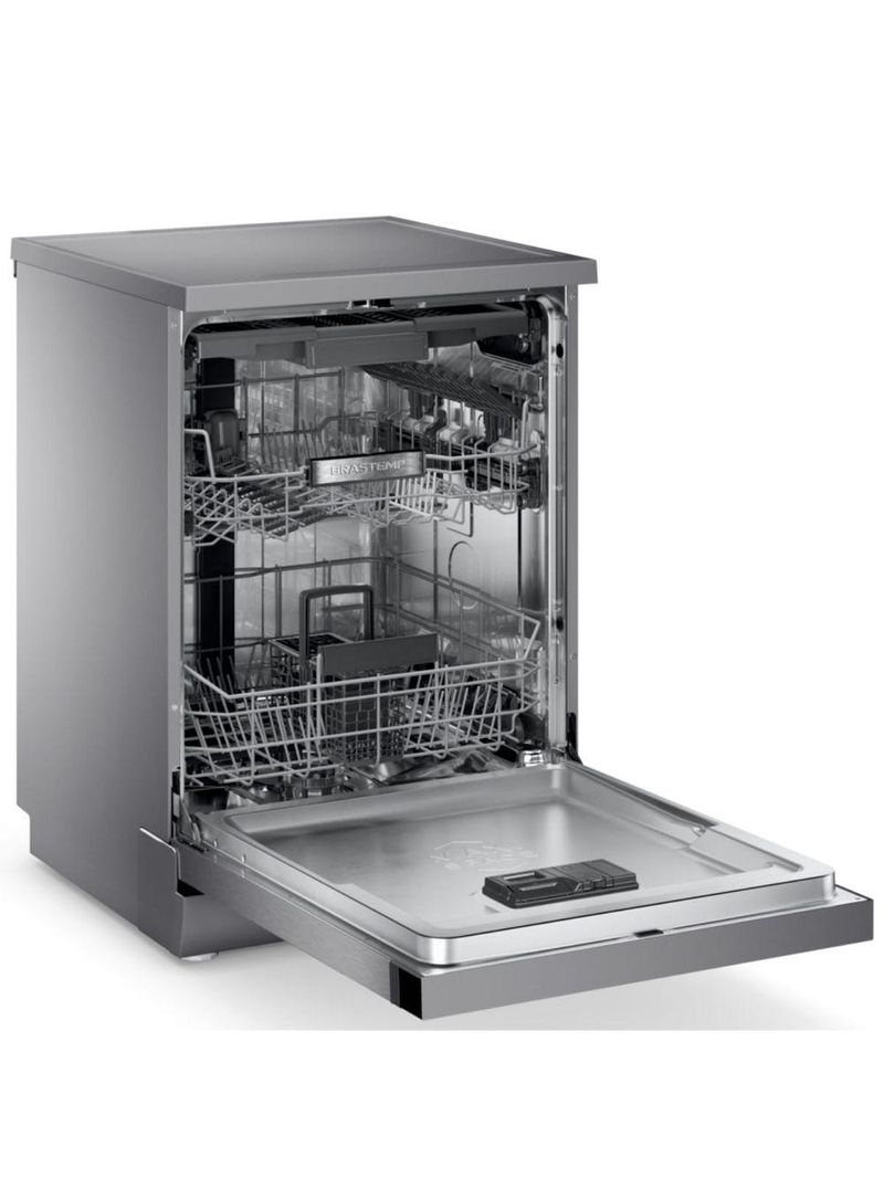 Lava-louças Brastemp 15 Serviços com Smart Sensor revestido na cor Inox BLF61ARANA 110V