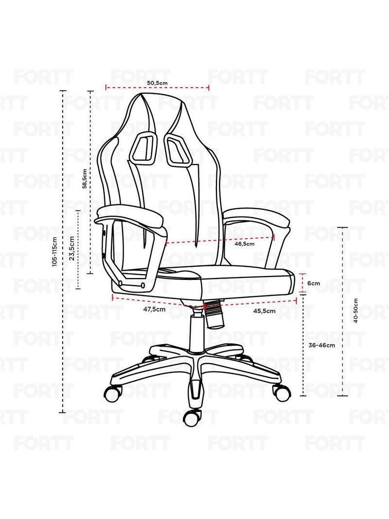 Cadeira Gamer Fortt Harbin Preta - Cgf022-p