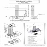 Coifa De Parede 90cm Vidro Curvo Duto Slim Fogatti Inox 220V