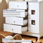 Quarto De Bebê Completo Com Guarda-roupa, Berço E Cômoda Lipe Em Mdf Branco