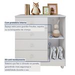 Quarto De Bebê Completo Com Guarda-roupa, Berço E Cômoda Lipe Em Mdf Branco