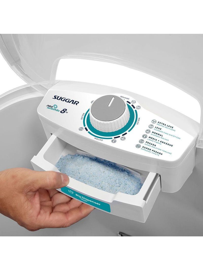 Tanquinho Suggar Neo Turbilhão 8Kg Branco LE8002BR 220V