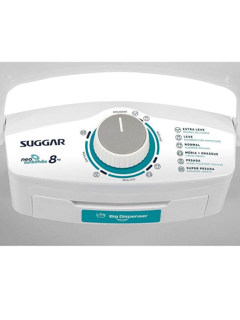 Tanquinho Suggar Neo Turbilhão 8Kg Branco LE8002BR 220V