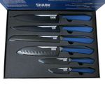 Conjunto de facas ichef polishop - shark series - special cut - blue duo
