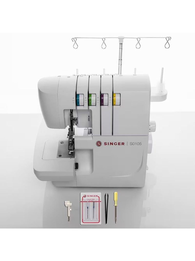 Máquina de costura overloque singer 6 pontos s0105 - branca