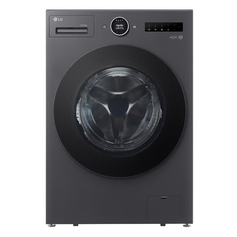 Lava e seca lg wd18gnts6 18kg/10kg ai dd wi-fi turbowash 360° vapor black inox