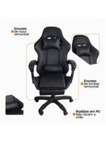 Cadeira Gamer Stillus Oficial Apoio Para Pés Preto