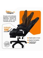 Cadeira Gamer Stillus Oficial Apoio Para Pés Preto