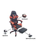Cadeira Gamer Stillus Ergonômica Oficial Apoio De Pés Vermelho