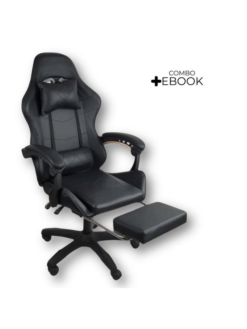 Cadeira Gamer Stillus Oficial Apoio Para Pés Preto