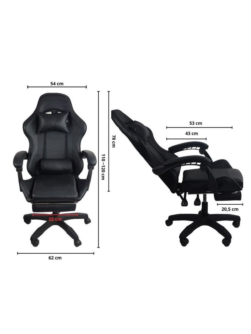 Cadeira Gamer Stillus Oficial Apoio Para Pés Preto