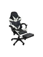 Cadeira Gamer Stillus Oficial Apoio Pés Preto/branco