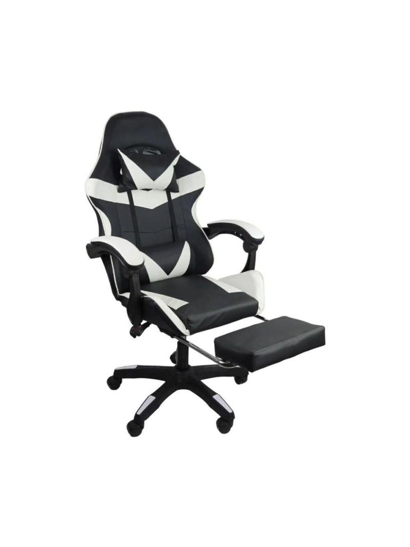 Cadeira Gamer Stillus Oficial Apoio Pés Preto/branco