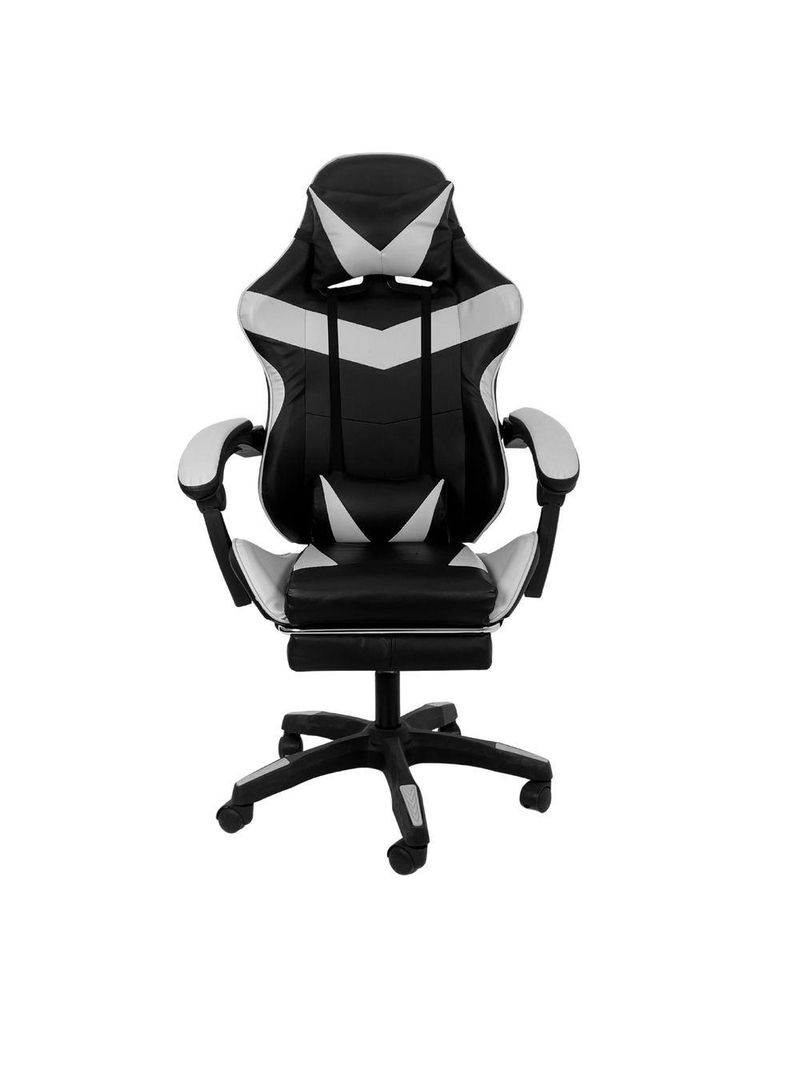 Cadeira Gamer Stillus Oficial Apoio Pés Preto/branco