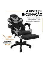 Cadeira Gamer Stillus Oficial Apoio Pés Preto/branco