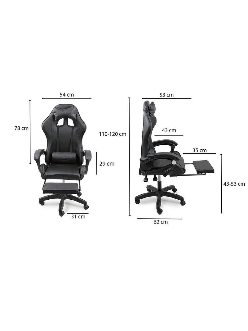 Cadeira Gamer Stillus Ergonômica Oficial Apoio De Pés Preto