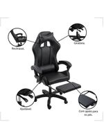 Cadeira Gamer Stillus Ergonômica Oficial Apoio De Pés Preto