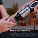 Mixer de Mão Mondial M-16-BI 500W 1 Velocidade Inox e Preto 110V