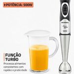 Mixer de Mão Mondial M-16-BI 500W 1 Velocidade Inox e Preto 110V