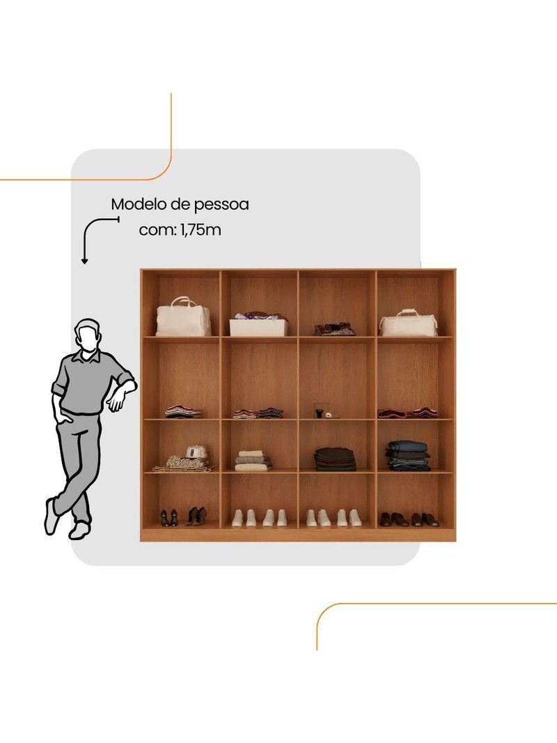 Guarda Roupa Casal Atacama Mdf Moderna Mobília Naturalle/off White