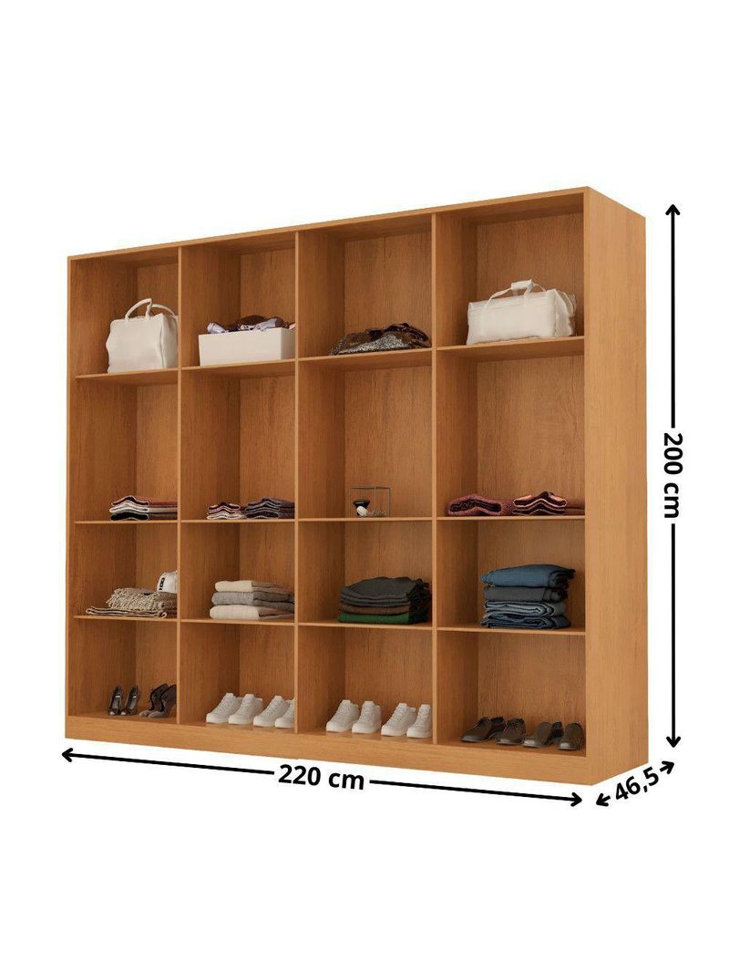 Guarda Roupa Casal Atacama Mdf Moderna Mobília Naturalle/off White