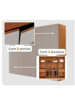 Guarda Roupa Casal Atacama Mdf Moderna Mobília Naturalle/off White