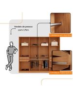 Guarda Roupa Casal Atacama Mdf Moderna Mobília Naturalle/off White