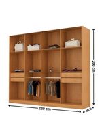 Guarda Roupa Casal Atacama Mdf Moderna Mobília Naturalle/off White