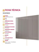 Guarda Roupa Casal Atacama Mdf Moderna Mobília Naturalle/off White