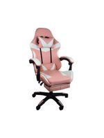 Cadeira Gamer Stillus Oficial Apoio Pés Branco/rosa
