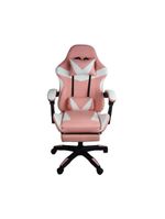 Cadeira Gamer Stillus Oficial Apoio Pés Branco/rosa