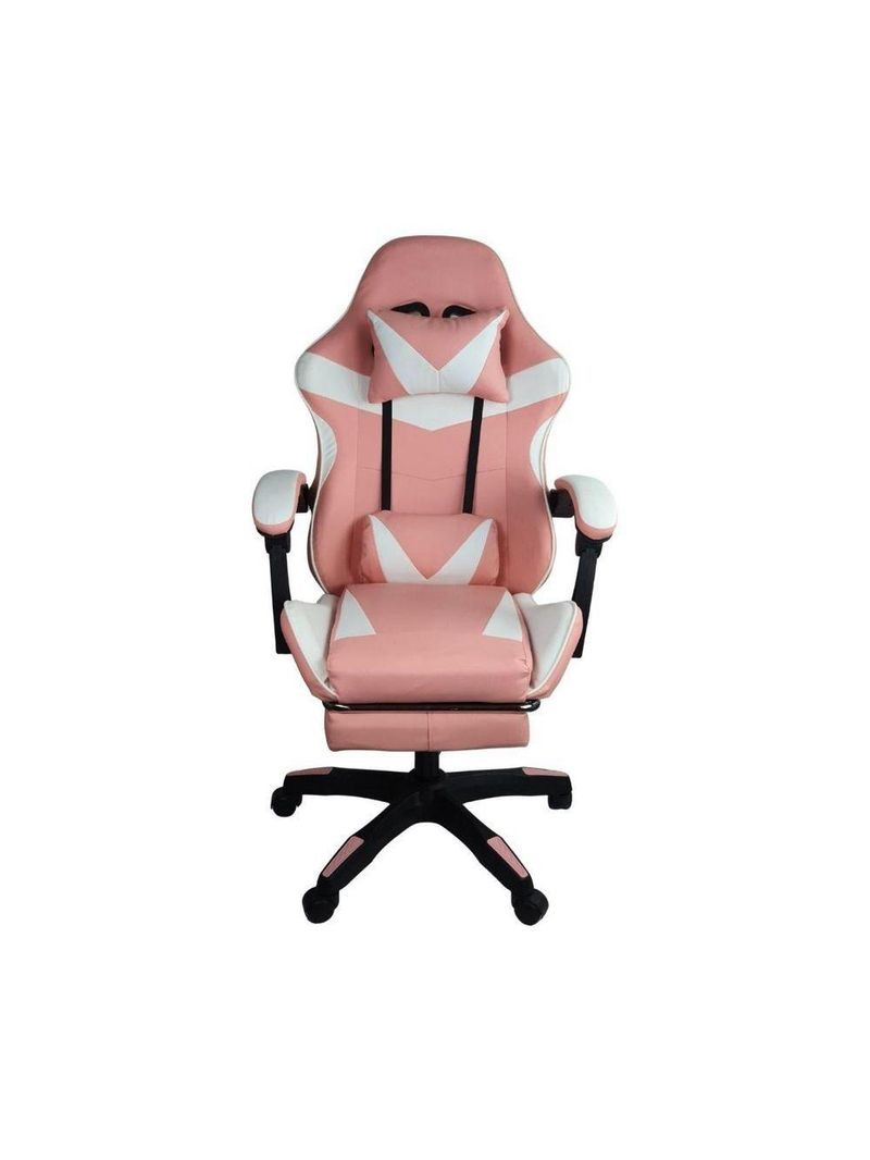 Cadeira Gamer Stillus Oficial Apoio Pés Branco/rosa