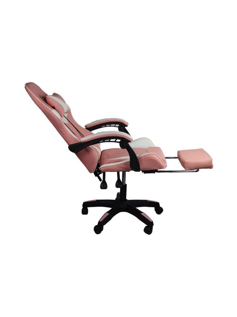 Cadeira Gamer Stillus Oficial Apoio Pés Branco/rosa