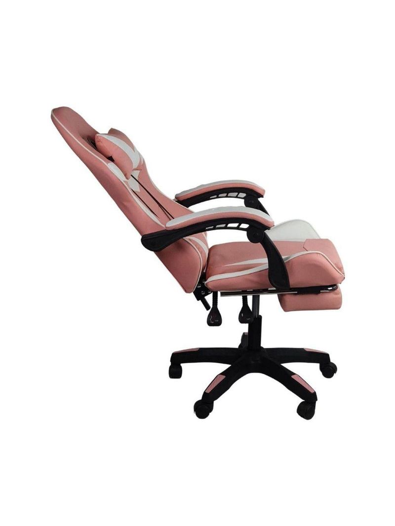 Cadeira Gamer Stillus Oficial Apoio Pés Branco/rosa
