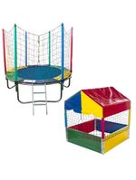 Kit Cama Elástica Pula Pula 1,83m Média + Piscina De Bolinhas 1,00m Infantil Playground