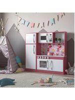 Cozinha Infantil Com Refrigerador Diana Em Mdf Branco-rosa - Ofertamo
