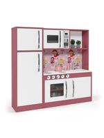 Cozinha Infantil Com Refrigerador Diana Em Mdf Branco-rosa - Ofertamo