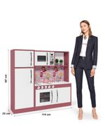 Cozinha Infantil Com Refrigerador Diana Em Mdf Branco-rosa - Ofertamo