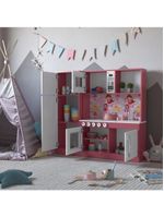 Cozinha Infantil Com Refrigerador Diana Em Mdf Branco-rosa - Ofertamo