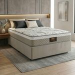 Cama Box Casal Queen Cristal Molas Ensacadas Bege