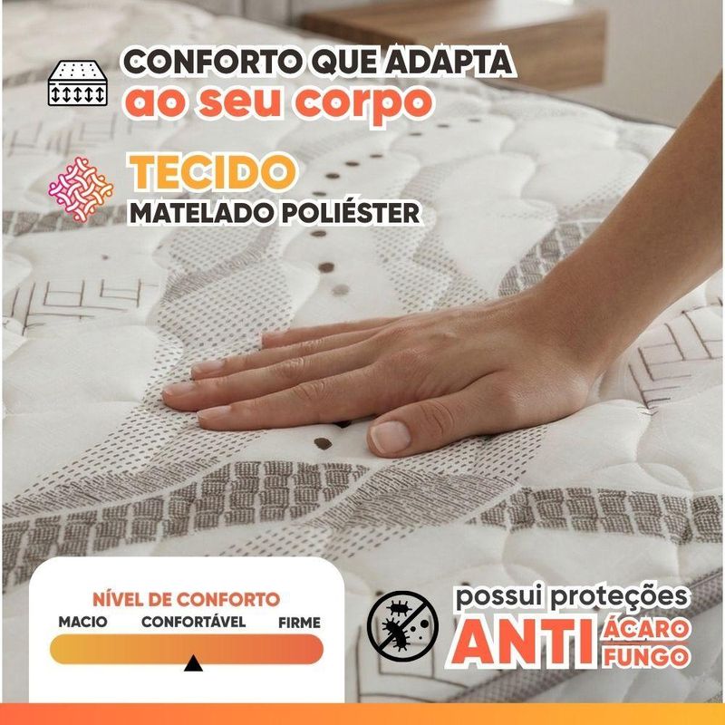 Cama Box Casal Queen Cristal Molas Ensacadas Bege