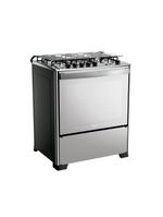 Fogão 5 Bocas Dako Magister Style Espelhado Com Mesa Inox Preto Bivolt