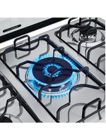 Fogão 5 Bocas Dako Magister Style Espelhado Com Mesa Inox Preto Bivolt