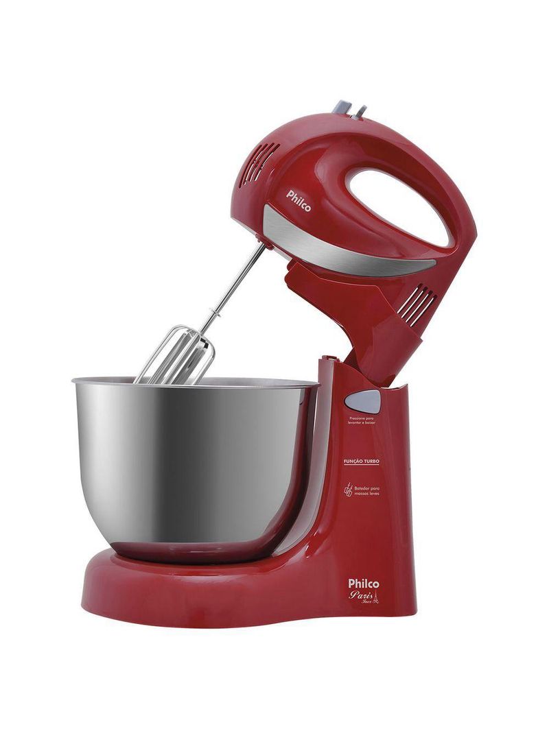 Batedeira Philco Paris Inox Vermelha 400W 220V