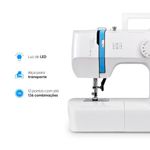 Máquina de Costura Futura Plus - 12 Pontos Braço Livre Prega Zíperes e Botões Portátil 220V