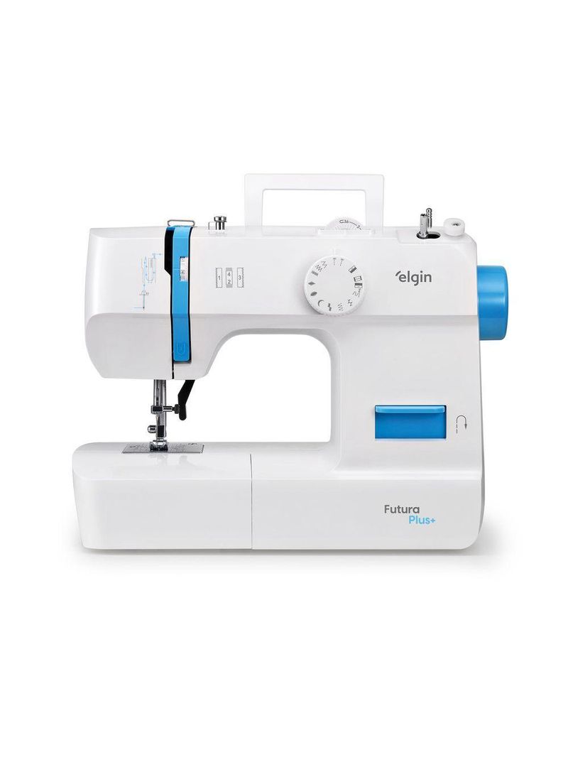 Máquina de Costura Futura Plus - 12 Pontos Braço Livre Prega Zíperes e Botões Portátil 220V