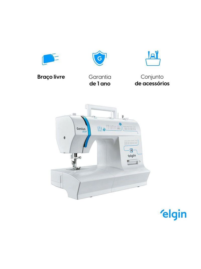 Máquina De Costura Genius Plus 31 Pontos Elgin 110V